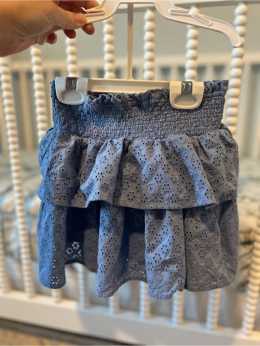 Blue Eyelet Ruffle Skirt - Picture 2 of 4